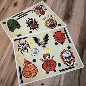 Limited edition Halloween tattoo flash by @ianmauriceart at yellow rose tattoo!